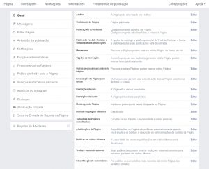 Configurações - Como Criar uma Página Empresarial no Facebook
